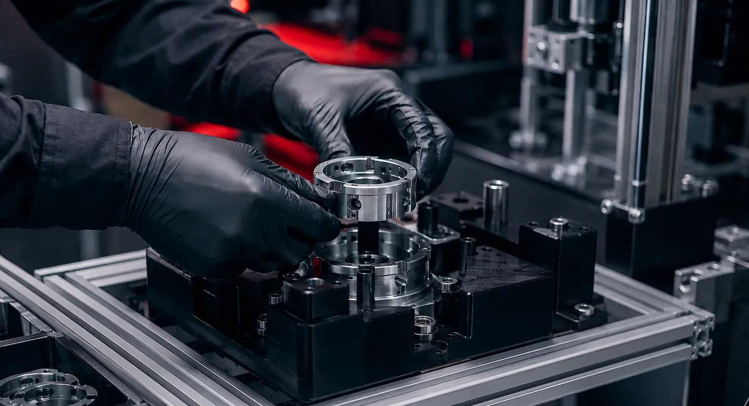 Jig di assemblaggio stampato in 3D su una linea produttiva